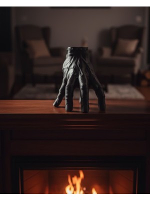 Özgürce Şık 3D Siyah El Heykeli, Gotik ve Modern Dekoratif Aksesuar 17X16 cm