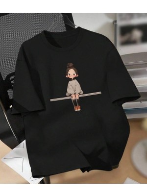 Nıgrum Pardus Özel Seri Özgür Kız Baskılı %100 Pamuk Oversize Kız Çocuk T-Shirt
