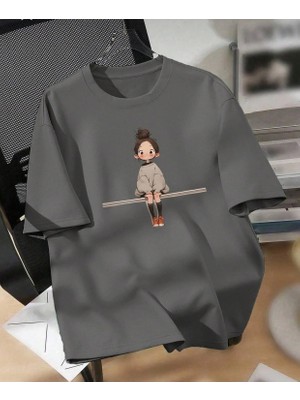 Nıgrum Pardus Özel Seri Özgür Kız Baskılı %100 Pamuk Oversize Kız Çocuk T-Shirt