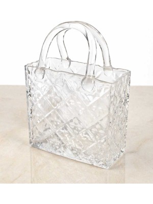 Özgürce Şeffaf Cam Çanta Vazo, Modern Dekoratif Ev Aksesuarı, Hediye Alternatifi