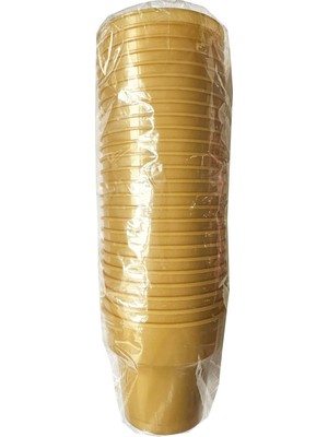 Omeyva Renkli Sert Mika Plastik Kristal Bardak - Altın - 6 Oz / 180 cc - 125 Adet