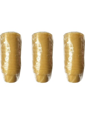 Omeyva Renkli Sert Mika Plastik Kristal Bardak - Altın - 6 Oz / 180 cc - 75 Adet