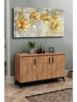 Özgürce Renkli Çiçek Temalı Dekoratif Duvar Tablosu, Şık ve Modern Tasarım