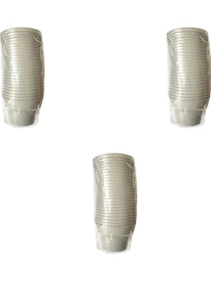 Omeyva Renkli Sert Mika Plastik Kristal Bardak - Gümüş Gri - 6 Oz / 180 cc - 75 Adet