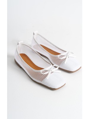 No 35 Moda File Fiyonklu Babet Beyaz 39