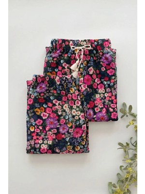 Cigit Desenli Viskon Şalvar 2-10 Yaş Çiçek Desenli