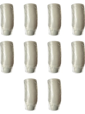 Omeyva Renkli Sert Mika Plastik Kristal Bardak - Gümüş Gri - 6 Oz / 180 cc - 250 Adet