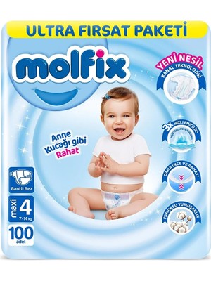 Nessi World Bebek Bezi Ultra Fırsat Paketi 4 Beden 7-14 kg 100 Adet