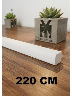 Özgürce Beyaz Dekoratif Ray, Alüminyum 2 Kanallı Metal Perde Kornişi