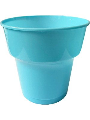Omeyva Renkli Sert Mika Plastik Kristal Bardak - Turkuaz - 6 Oz / 180 cc - 25'li Paket