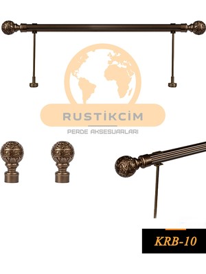 Özgürce Rustik Bronz Fon Perde Askısı, 125 Cm, Şık ve Dayanıklı Tasarım
