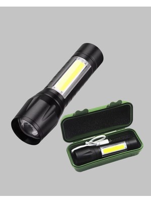 4 Mod Şarjlı Işıldak | Ultra Güçlü Cree LED | Su Geçirmez Alüminyum Gövde - Lisinya