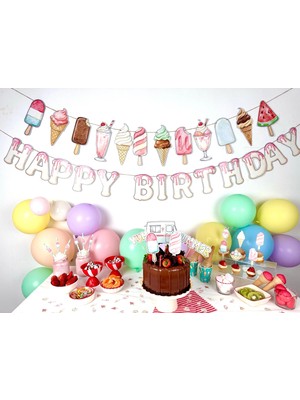 Fluparty Ice Cream - Dondurma Temalı Figürlü Banner