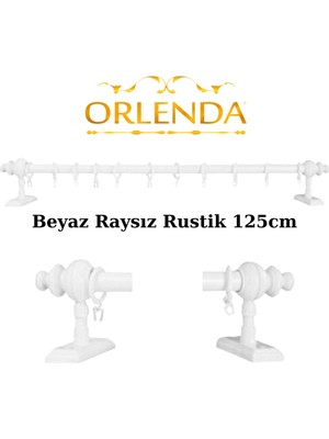 Özgürce Rustik Ahşap Başlıklı Alüminyum Perde Askısı, 125 Cm, Şık ve Dayanıklı
