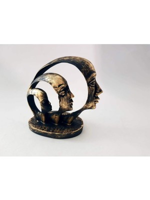 Özgürce El Işçiliği Üç Yüzlü Halka Biblo, Zarif Dekorasyon Parçası