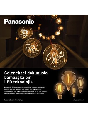 Naque E14 Fil Lamba, Sarı Işık 4W 360LM 2000K Gold