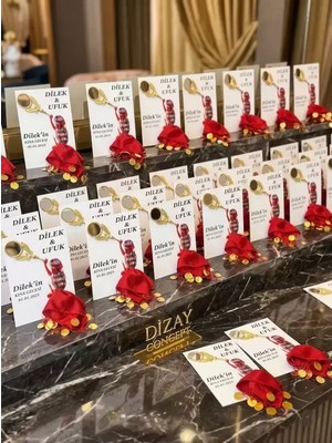 Dizay Concept Peri Aynalı Ve Kına Kartı Seti Halay Mendili - Dızay -4