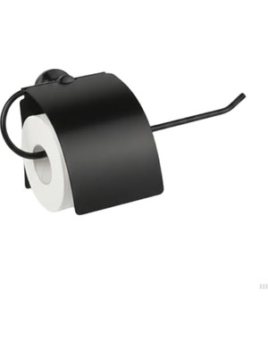 Naque Yapışkanlı Tuvalet Kağıdı Askısı | Kapaklı Paslanmaz Metal Wc Kağıtlık | 10 * 10 cm Siyah Renk | Delmesiz Kolay Kurulum