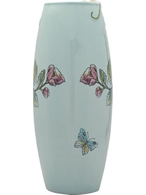 Naque And Floyd Ingiliz Bahçesi Seramik Çiçek Vazosu, 25 Inç, Mavi