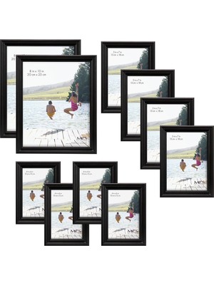 Naque Mcs Industries Frame Set, Beyaz, Ahşap, Siyah, 35.56 x 13.97 x 27.94 cm