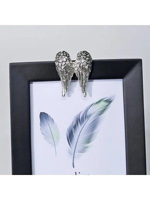 Özgürce Şık Siyah Gümüş Kanat Tasarımlı 13X18 Çerçeve