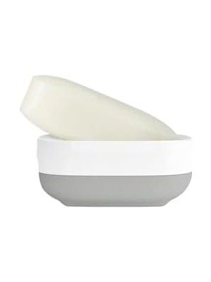 Naque 70511 Drenajlı Ince Kompakt Sabunluk, Gri, 7,1 x 3,6 x 8,4 cm