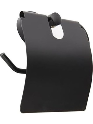 Naque Metal Tuvalet Kağıtlığı, Siyah, Tuvalet Kağıdı Askısı, 12,3 x 13 cm
