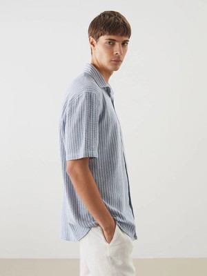 Lc Waikiki Yeni Sezon Regular Fit Kısa Kollu Çizgili Erkek Gömlek