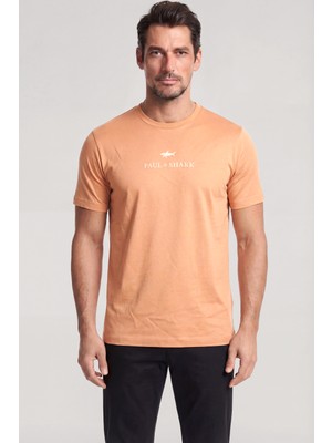 Paul & Shark Erkek Kısa Kol Bisiklet Yaka Rahat Kesim Turuncu T-Shirt 26411026-231