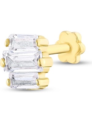 Ethem Gold 14 Ayar 3'lü Baget Taşlı Tragus Piercing