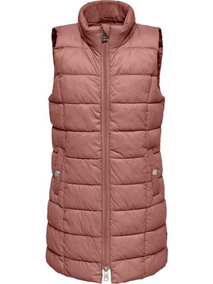 Only Kogzulu Long Highneck Waıstcoat Otw Kız Çocuk Kırmızı Yelek - 15253854
