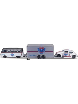 Nessi World Nessiworld 1/64 Design Seri Yarış Takımı Römork ve Araç Set