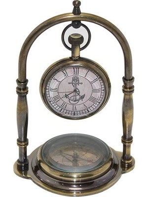 Senka Pirinç Masa Üstü Pusulalı Saat 15224