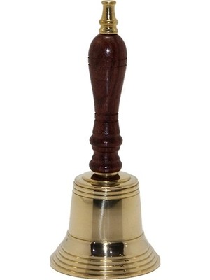 Senka Ahşap Saplı Pirinç Başlıklı El Çanı 6984A