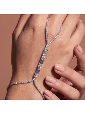 Valmont Accessories Kadın Kristal Taşlı Şahmeran Bileklik Şık El Aksesuarı Işıltılı Tasarım