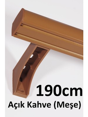 Özgürce Şık Iki Kanallı Alüminyum Perde Ray Takımı, Plastik Başlık ve Ayaklı