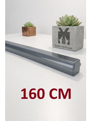 Özgürce Antrasit Renkli Alüminyum Dekoratif Ray, 2 Kanallı Metal Perde Çözümü