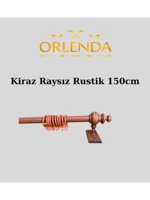 Özgürce Kuruluşlu Ahşap Başlıklı Alüminyum Perde Askısı 150CM, Rustik Tasarım