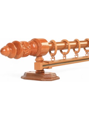 Özgürce Modern 125 cm Meşe Ahşap Perde Askısı, Rustik Tarz Dekorasyon