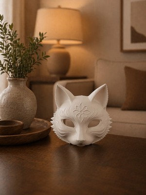 Freya Feng Shui Tilki Maske Figürü Gizem Koruma ve Enerji Denge Sembolü