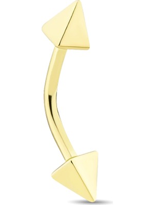 Ethem Gold 14 Ayar Üçgen Eğimli Bar Altın Piercing