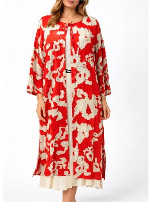 Sıle Atelıer Kadın Pamuklu Tesettür Kimono Kaftan Yazlık Rahat Plaj Günlük