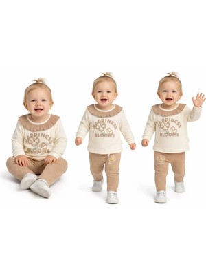 Pekmini Bebe 6/24 Ay Taytlı Fitilli Penye Bebek Takımı