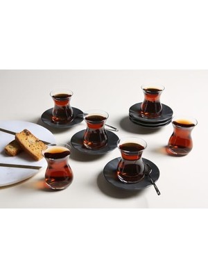 Naque Seasons Siyah 6 Kişilik Çay Takımı