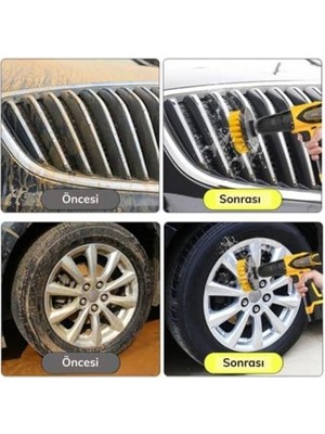 Naque 3lü Matkap Ucu Banyo Küvet Duşakabin Araba Tekerliği Koltuk Yıkama Temizleme Fırçası Seti, Renkli, Küçük