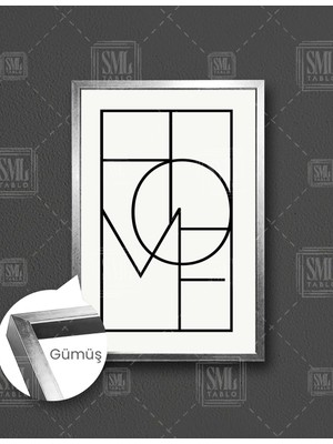 SML Tablo Içiçe Geçmiş Home Yazısı Ev Tipografik Modern Minimal  Dikey Çerçeveli Kanvas Tablo
