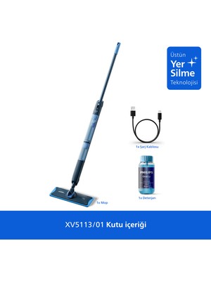 Philips 5000 Serisi OneUp Elektrikli Mop, 360° başlık ile zahmetsiz kullanım, (XV5113/01)