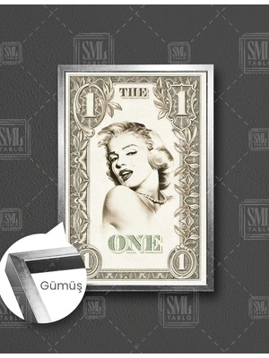 SML Tablo Marlyn Monroe Doları Hollywood Sarışın Ikon Dikey Çerçeveli Kanvas Tablo