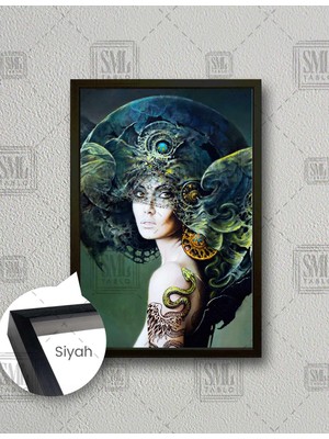 SML Tablo Mistik Büyük Başlıklı Altın Aksesuarlı  Dikey Çerçeveli Kanvas Tablo