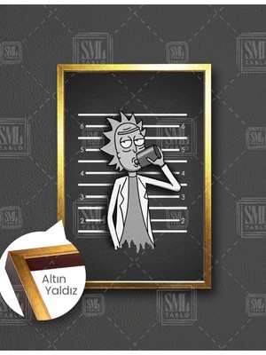 SML Tablo Rick And Morty Film Sinema Afiş Dikey Çerçeveli Kanvas Tablo